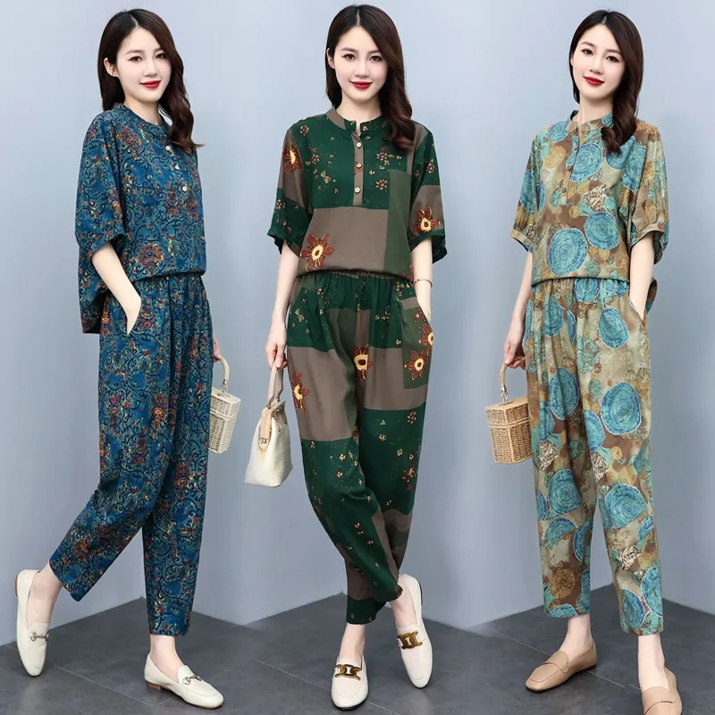 Linen Pant Wide - Летний костюм для женщин среднего возраста