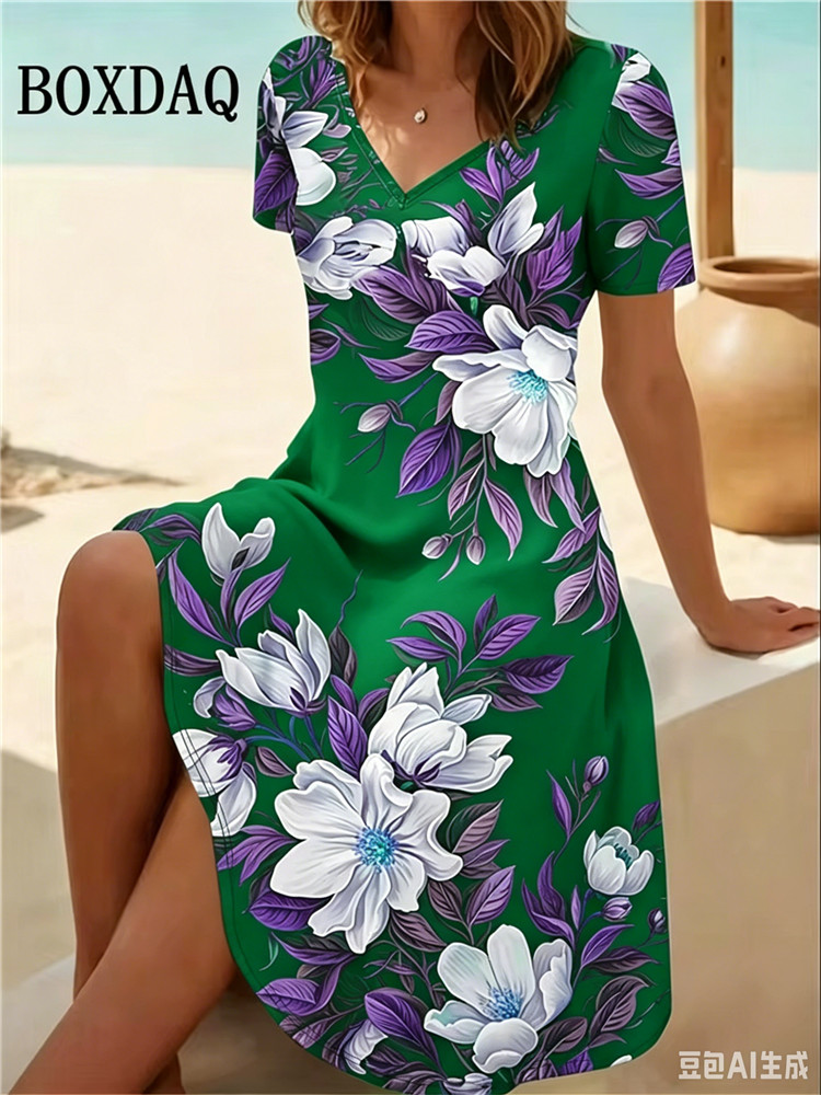 Женское платье больших размеро – обзор и цена Romper Floral Print