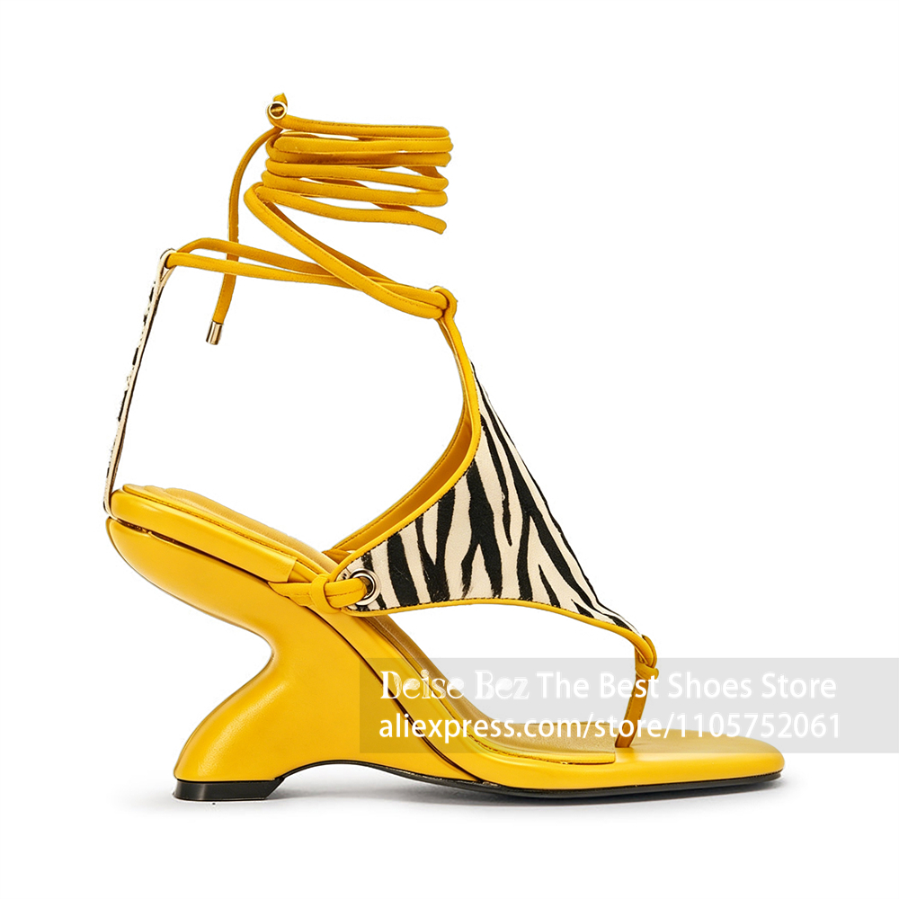 Сандалии на танкетке с зебровы – обзор и цена Sandal Strappy Heeled